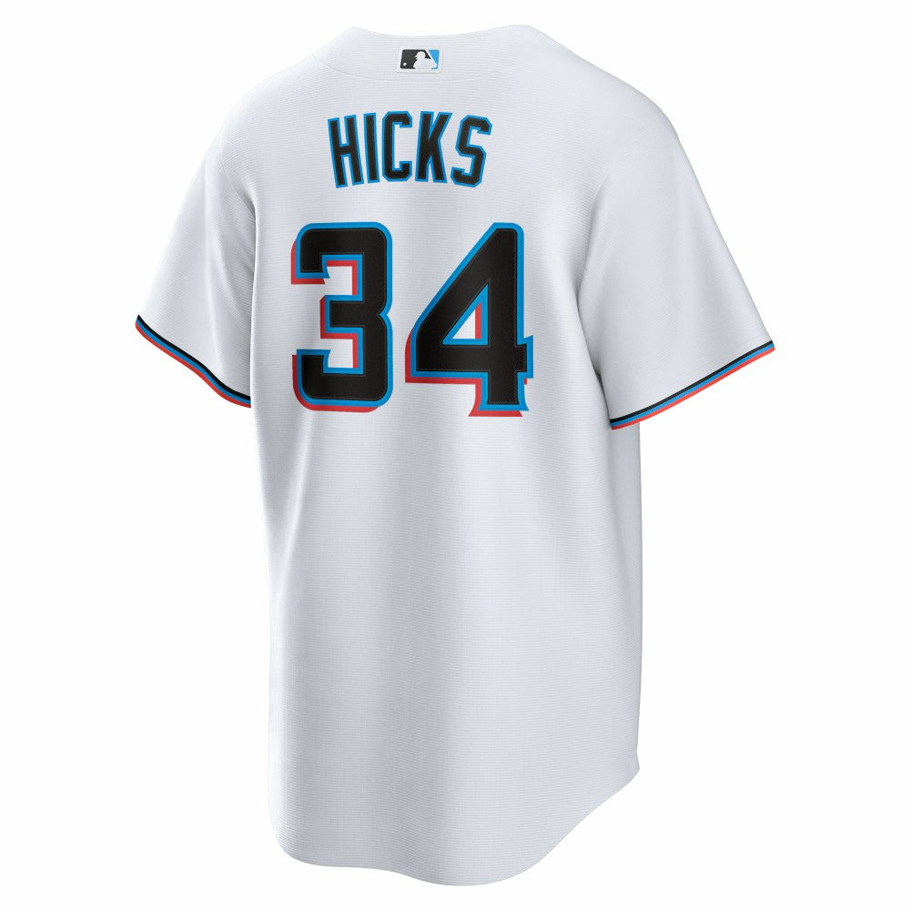 Liam Hicks Miami Marlins Home Replica Jersey White