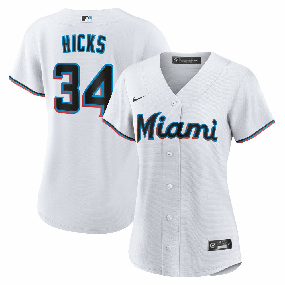 Liam Hicks Miami Marlins Women's Home Replica Jersey White