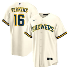 Blake Perkins Milwaukee Brewers Home Replica Jersey Cream