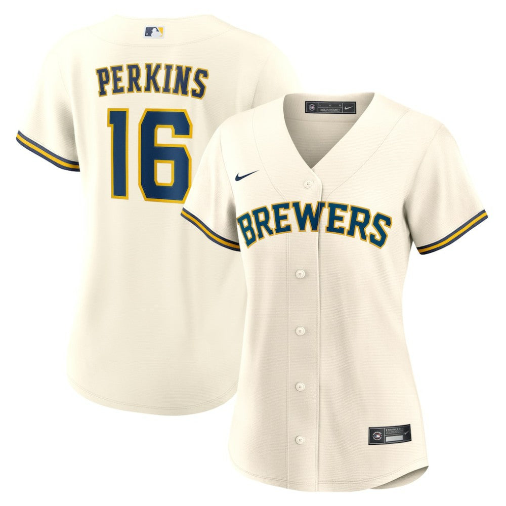 Blake Perkins Milwaukee Brewers Women's Home Replica Jersey Cream