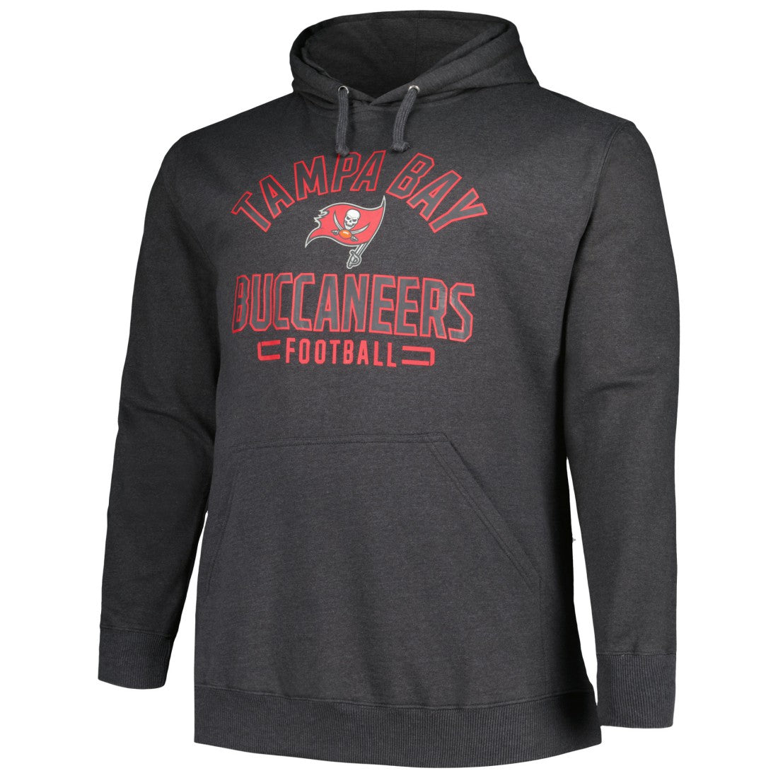 Tampa Bay Buccaneers Big & Tall Pullover Hoodie - Heather Charcoal discount