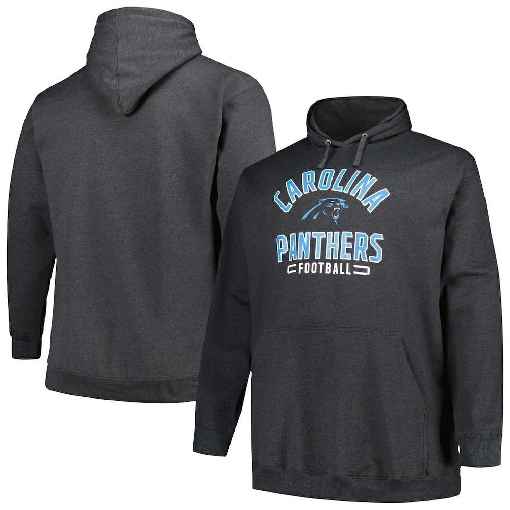 Carolina Panthers Big & Tall Pullover Hoodie - Heather Charcoal cheap