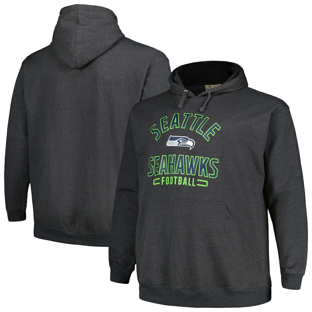 Seattle Seahawks Big & Tall Pullover Hoodie - Heather Charcoal for sale