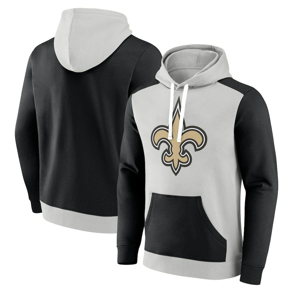 New Orleans Saints Big & Tall Team Fleece Pullover Hoodie - Silver/Black discount