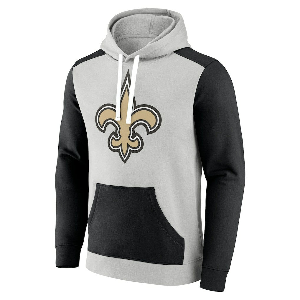 New Orleans Saints Big & Tall Team Fleece Pullover Hoodie - Silver/Black discount