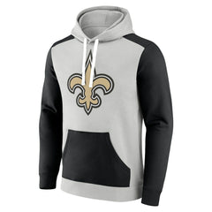 New Orleans Saints Big & Tall Team Fleece Pullover Hoodie - Silver/Black discount