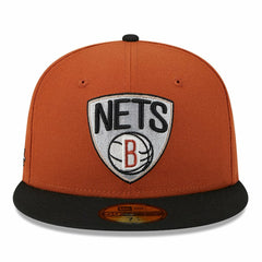Brooklyn Nets Two-Tone 59FIFTY Fitted Hat - Rust/Black cheap
