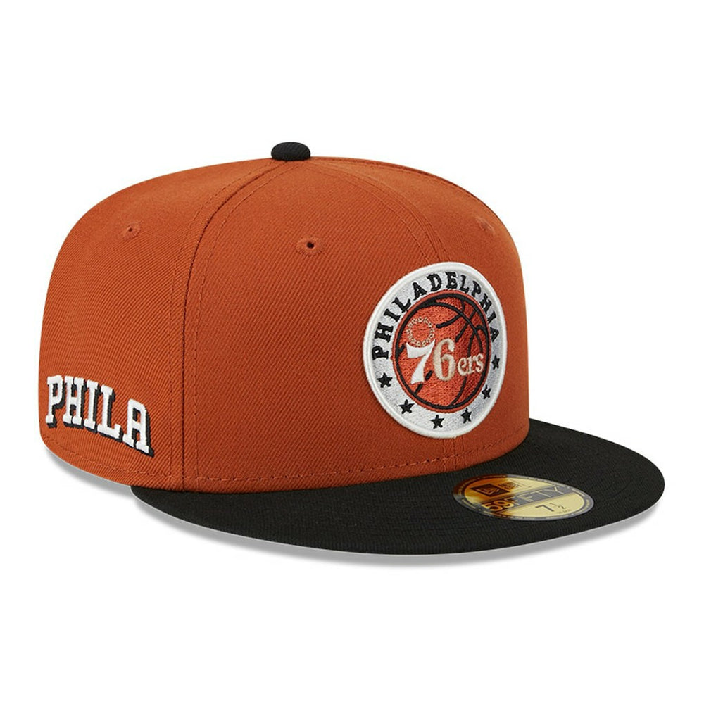 Philadelphia 76ers Two-Tone 59FIFTY Fitted Hat - Rust/Black online
