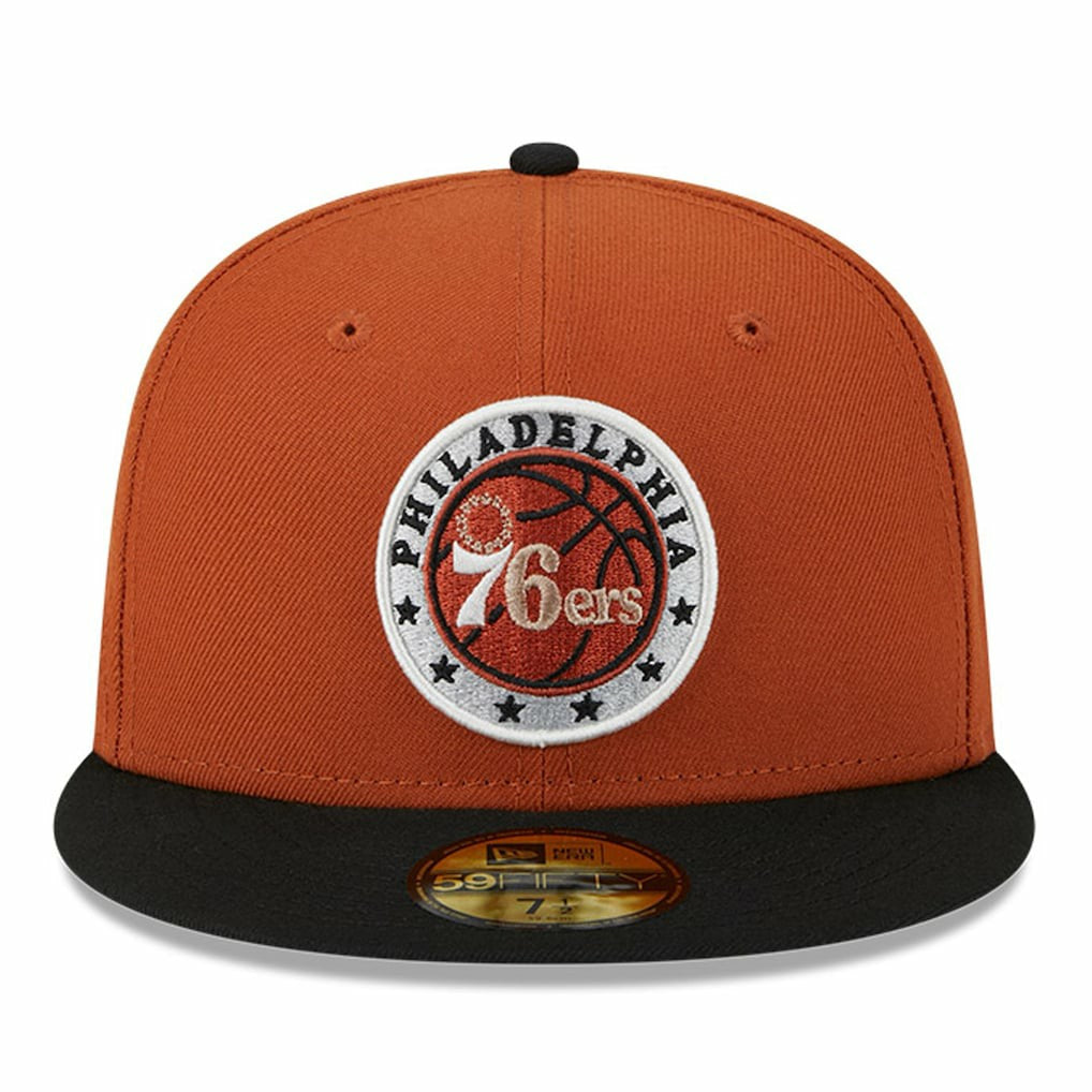 Philadelphia 76ers Two-Tone 59FIFTY Fitted Hat - Rust/Black online