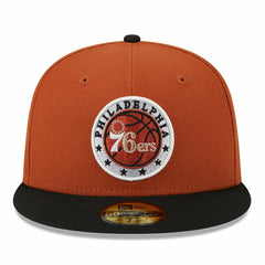 Philadelphia 76ers Two-Tone 59FIFTY Fitted Hat - Rust/Black online