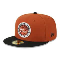 Philadelphia 76ers Two-Tone 59FIFTY Fitted Hat - Rust/Black online