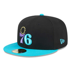 Philadelphia 76ers Arcade Scheme 59FIFTY Fitted Hat - Black/Turquoise outlet