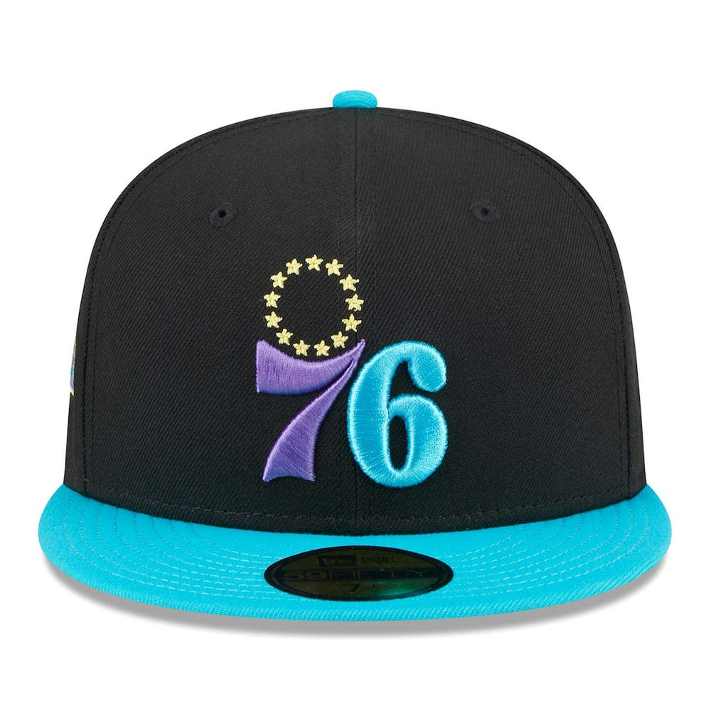 Philadelphia 76ers Arcade Scheme 59FIFTY Fitted Hat - Black/Turquoise outlet