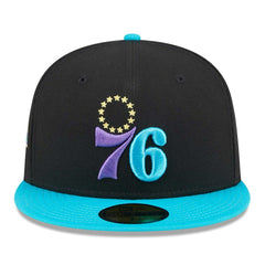 Philadelphia 76ers Arcade Scheme 59FIFTY Fitted Hat - Black/Turquoise outlet