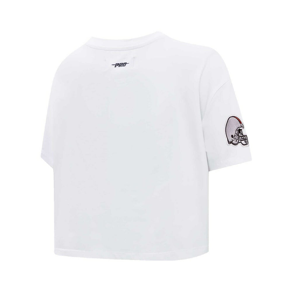 Cleveland Browns Pro Standard Women's New Helmet Capsule Cropped T-Shirt - White outlet