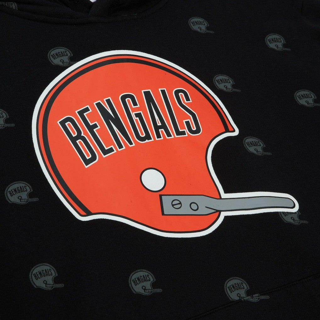 Cincinnati Bengals Allover Print Fleece Pullover Hoodie - Black for sale