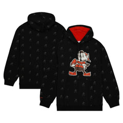 Cleveland Browns Allover Print Fleece Pullover Hoodie - Black sale
