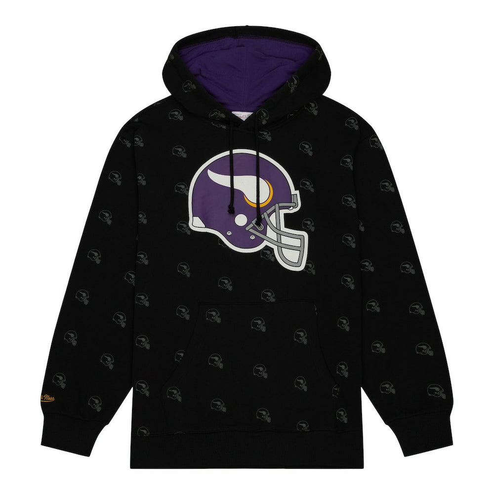 Minnesota Vikings Allover Print Fleece Pullover Hoodie - Black cheap