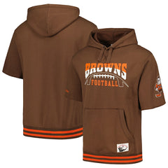 Cleveland Browns Pre-Game Short Sleeve Pullover Hoodie - Brown for sale