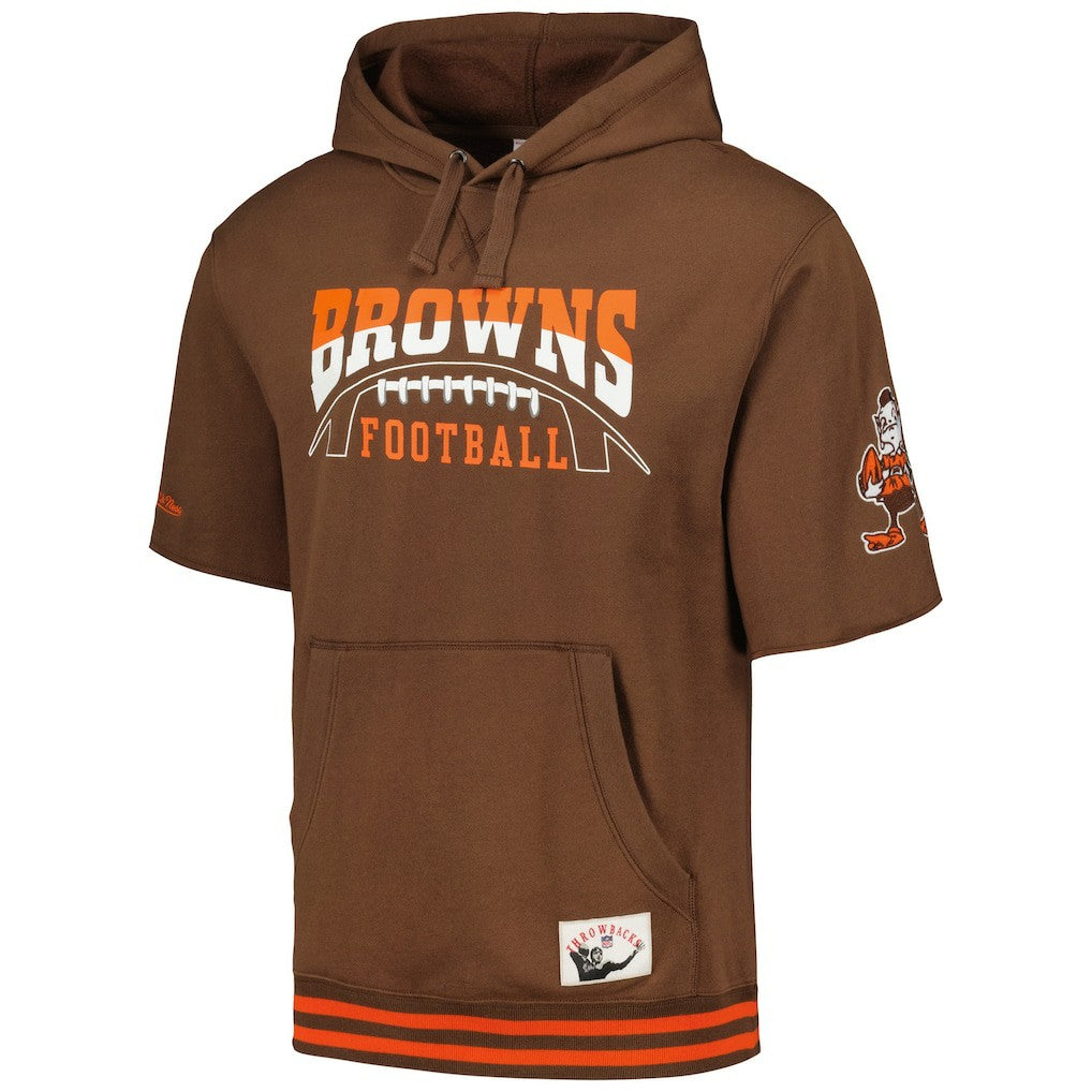 Cleveland Browns Pre-Game Short Sleeve Pullover Hoodie - Brown for sale