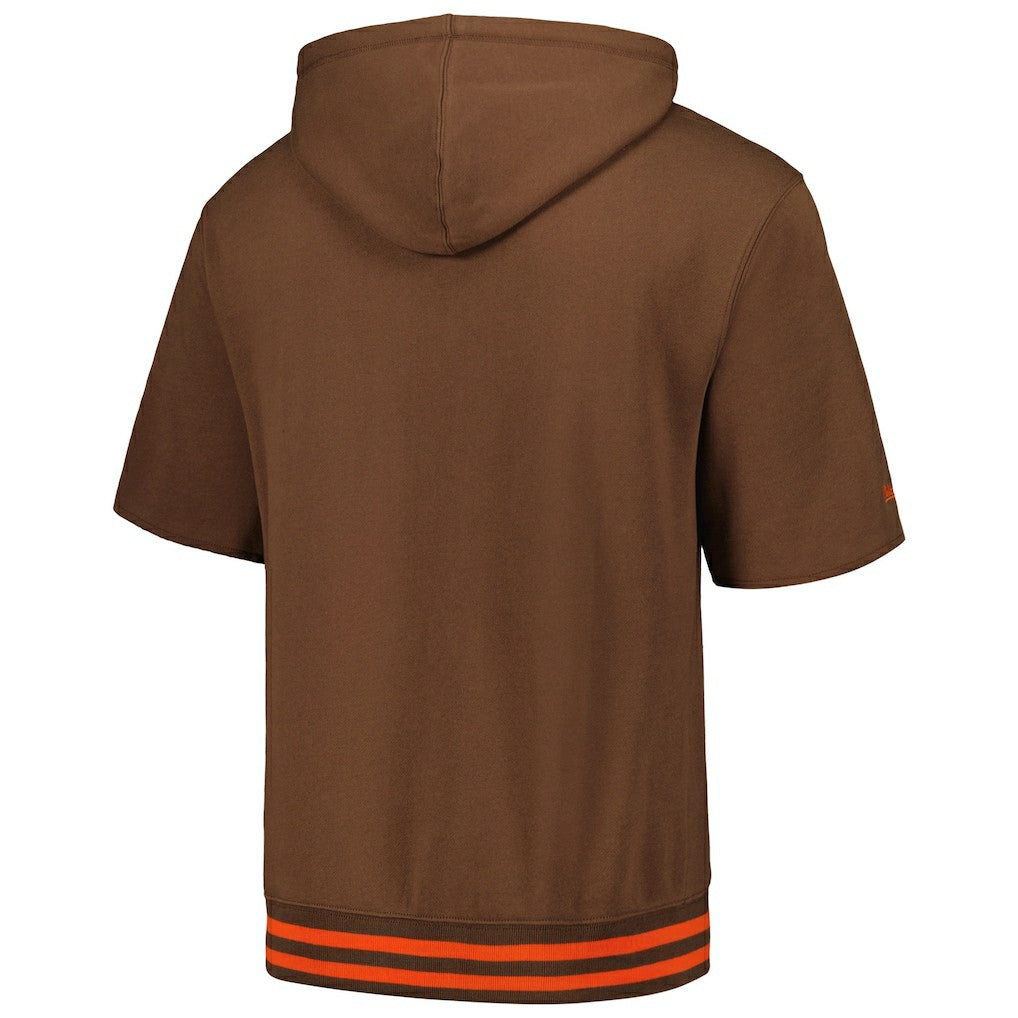 Cleveland Browns Pre-Game Short Sleeve Pullover Hoodie - Brown for sale