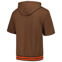 Cleveland Browns Pre-Game Short Sleeve Pullover Hoodie - Brown for sale