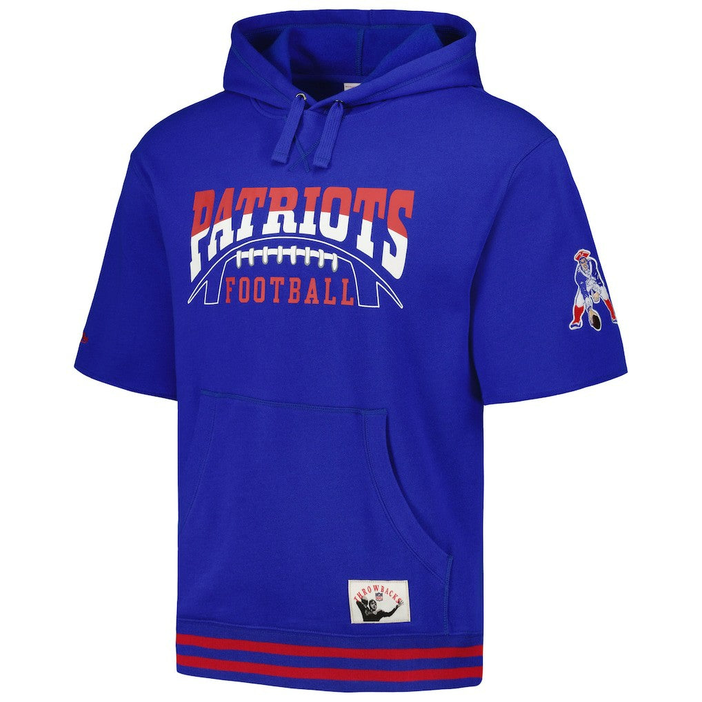 New England Patriots Pre-Game Short Sleeve Pullover Hoodie - Royal sale