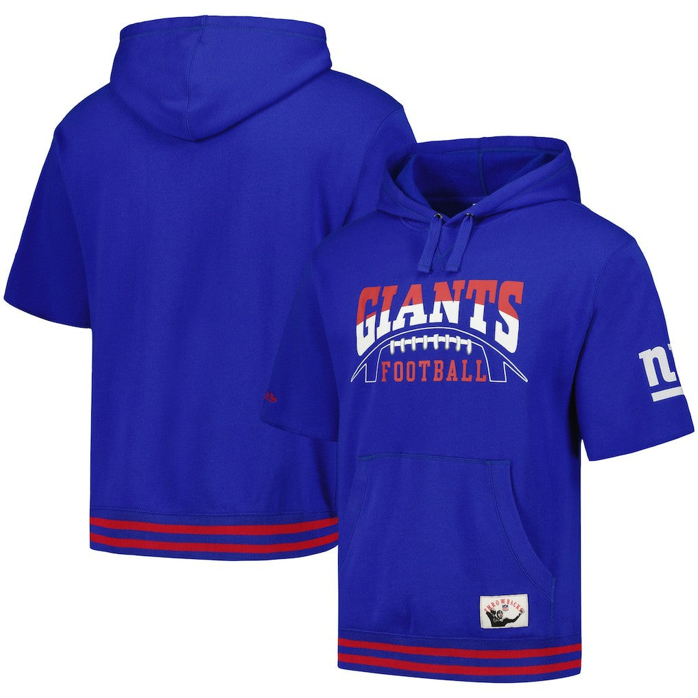 New York Giants Pre-Game Short Sleeve Pullover Hoodie - Royal discount