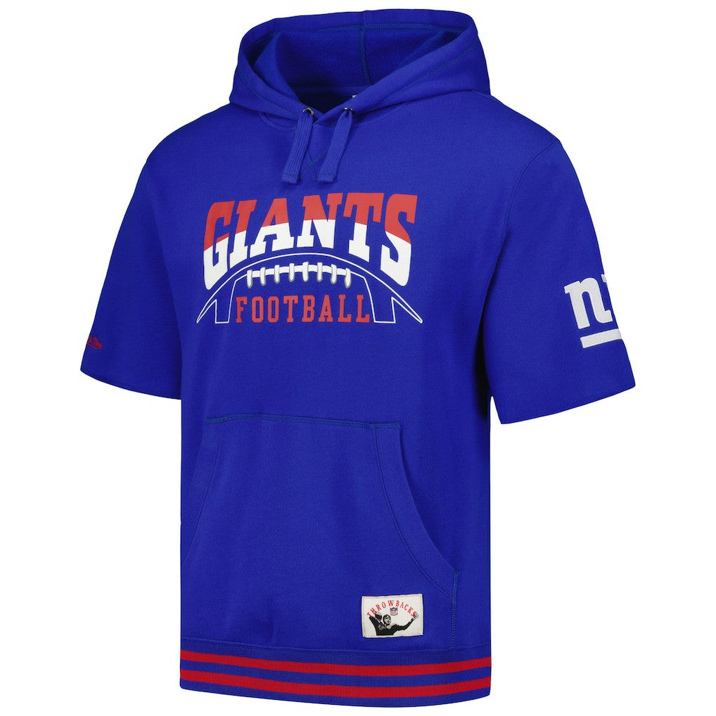 New York Giants Pre-Game Short Sleeve Pullover Hoodie - Royal discount