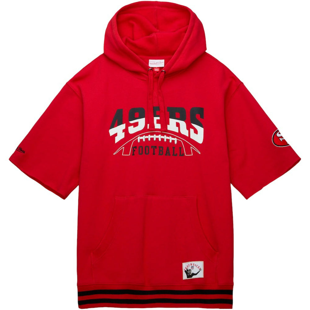 San Francisco 49ers Pre-Game Short Sleeve Pullover Hoodie - Scarlet for sale