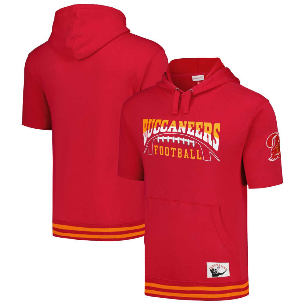Tampa Bay Buccaneers Pre-Game Short Sleeve Pullover Hoodie - Red on sale
