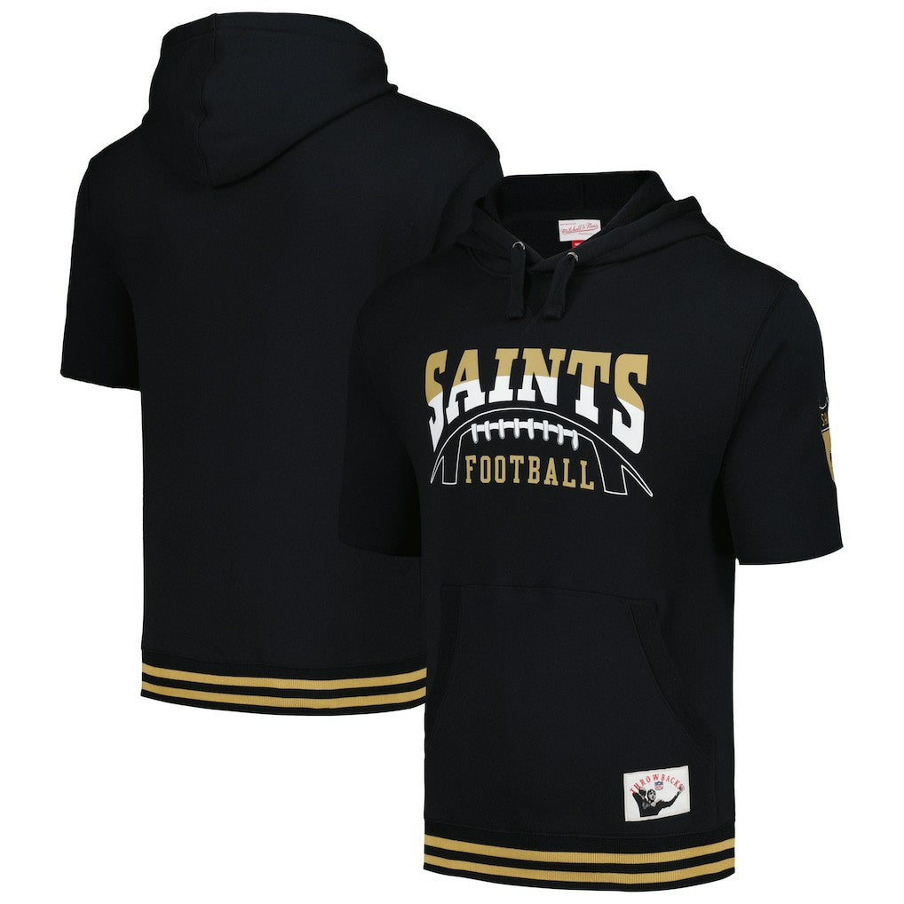 New Orleans Saints Pre-Game Short Sleeve Pullover Hoodie - Black discount