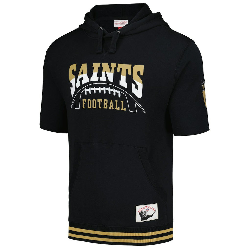 New Orleans Saints Pre-Game Short Sleeve Pullover Hoodie - Black discount