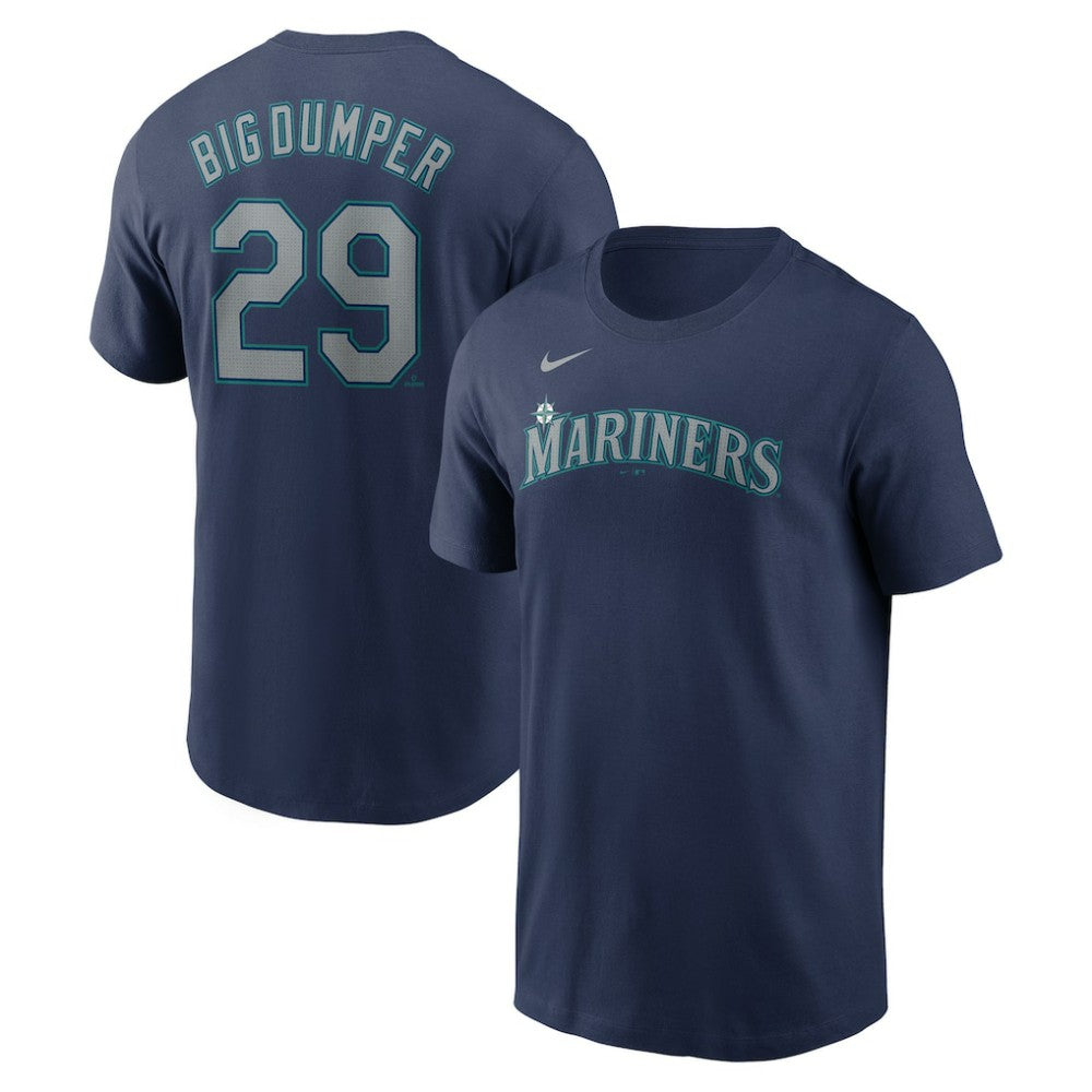 Cal Raleigh Seattle Mariners Name & Number Player Nickname T-Shirt Navy
