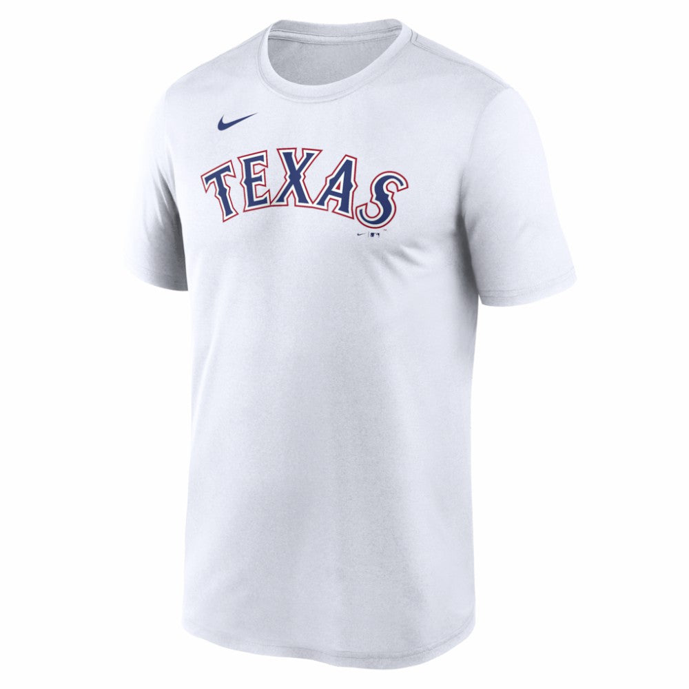 Texas Rangers New Legend Wordmark Dri-FIT T-Shirt White