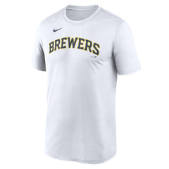Milwaukee Brewers New Legend Wordmark Dri-FIT T-Shirt White