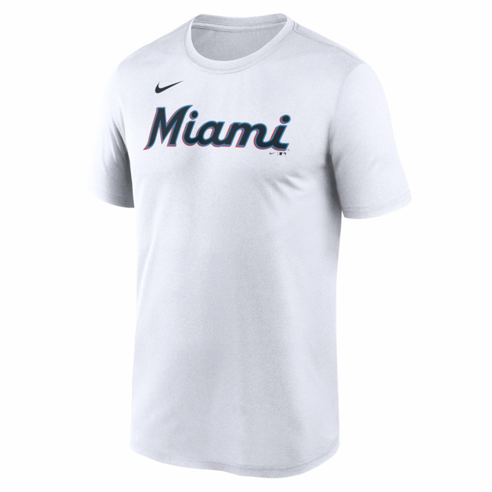 Miami Marlins New Legend Wordmark Dri-FIT T-Shirt White