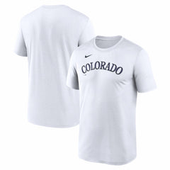 Colorado Rockies New Legend Wordmark Dri-FIT T-Shirt White