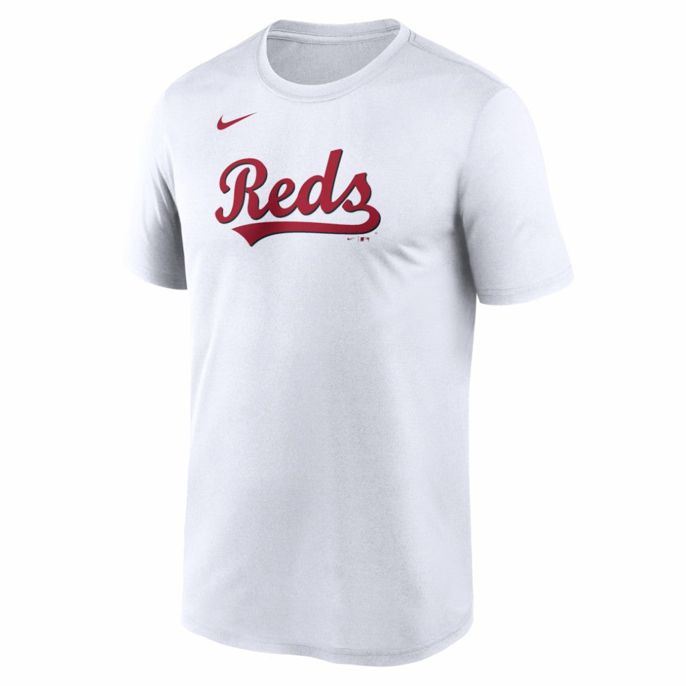 Cincinnati Reds New Legend Wordmark Dri-FIT T-Shirt White