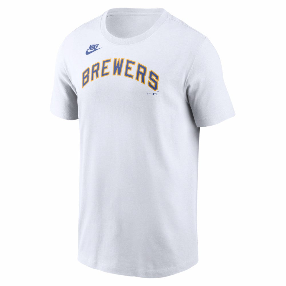 Milwaukee Brewers Cooperstown Collection Wordmark T-Shirt White