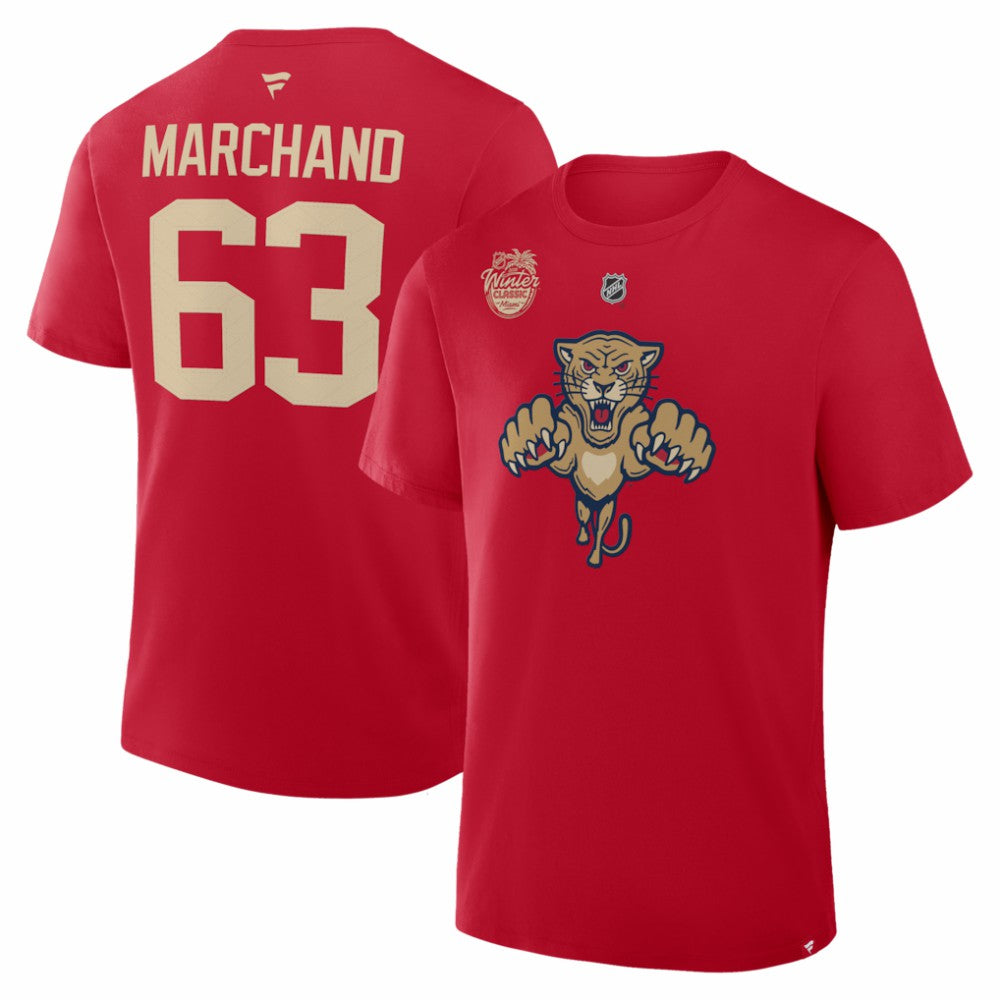 Brad Marchand Florida Panthers Fanatics 2026 NHL Winter Classic Authentic Stack Name & Number T-Shirt - Red T-shirts