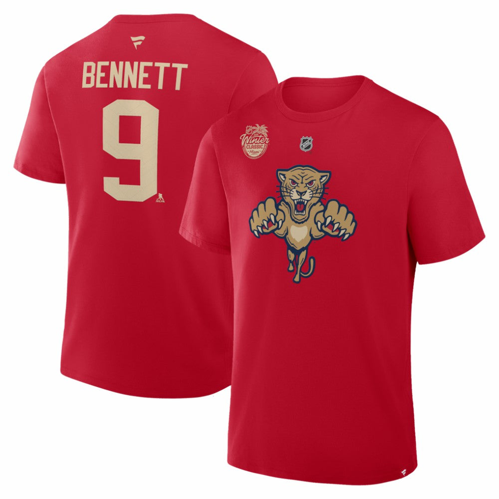 Sam Bennett Florida Panthers Fanatics 2026 NHL Winter Classic Authentic Stack Name & Number T-Shirt - Red T-shirts