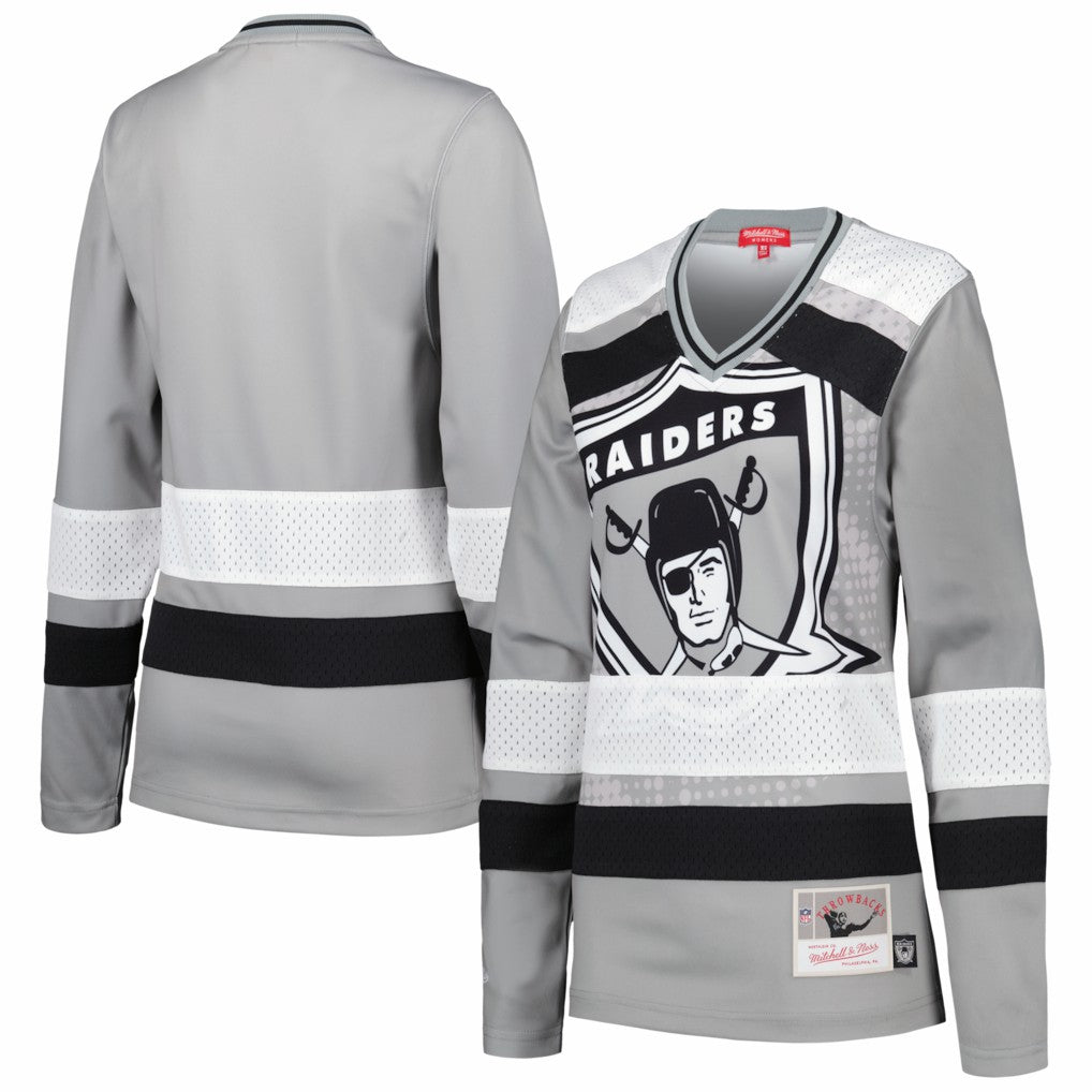 Las Vegas Raiders Women's Big Face 7.0 Long Sleeve Jersey T-Shirt - Silver cheap