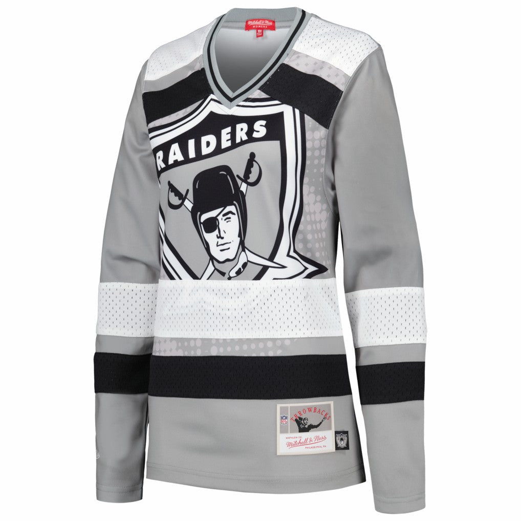 Las Vegas Raiders Women's Big Face 7.0 Long Sleeve Jersey T-Shirt - Silver cheap