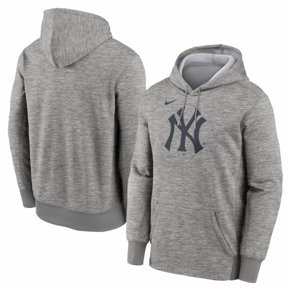 New York Yankees Primary Logo Therma Hoodie Heather Gray