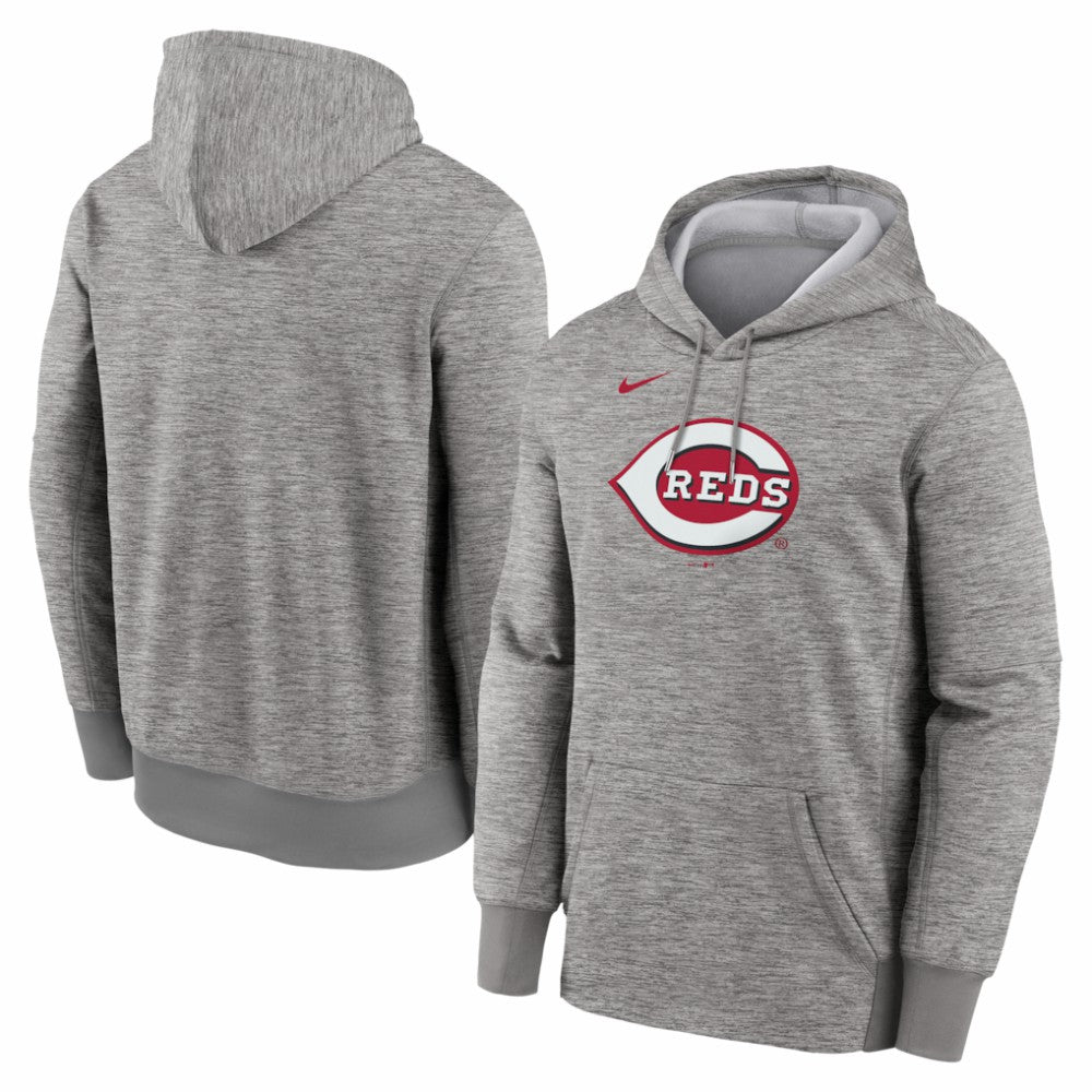 Cincinnati Reds Primary Logo Therma Hoodie Heather Gray