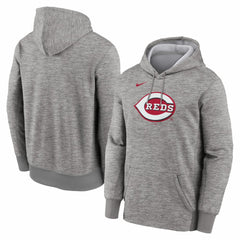 Cincinnati Reds Primary Logo Therma Hoodie Heather Gray