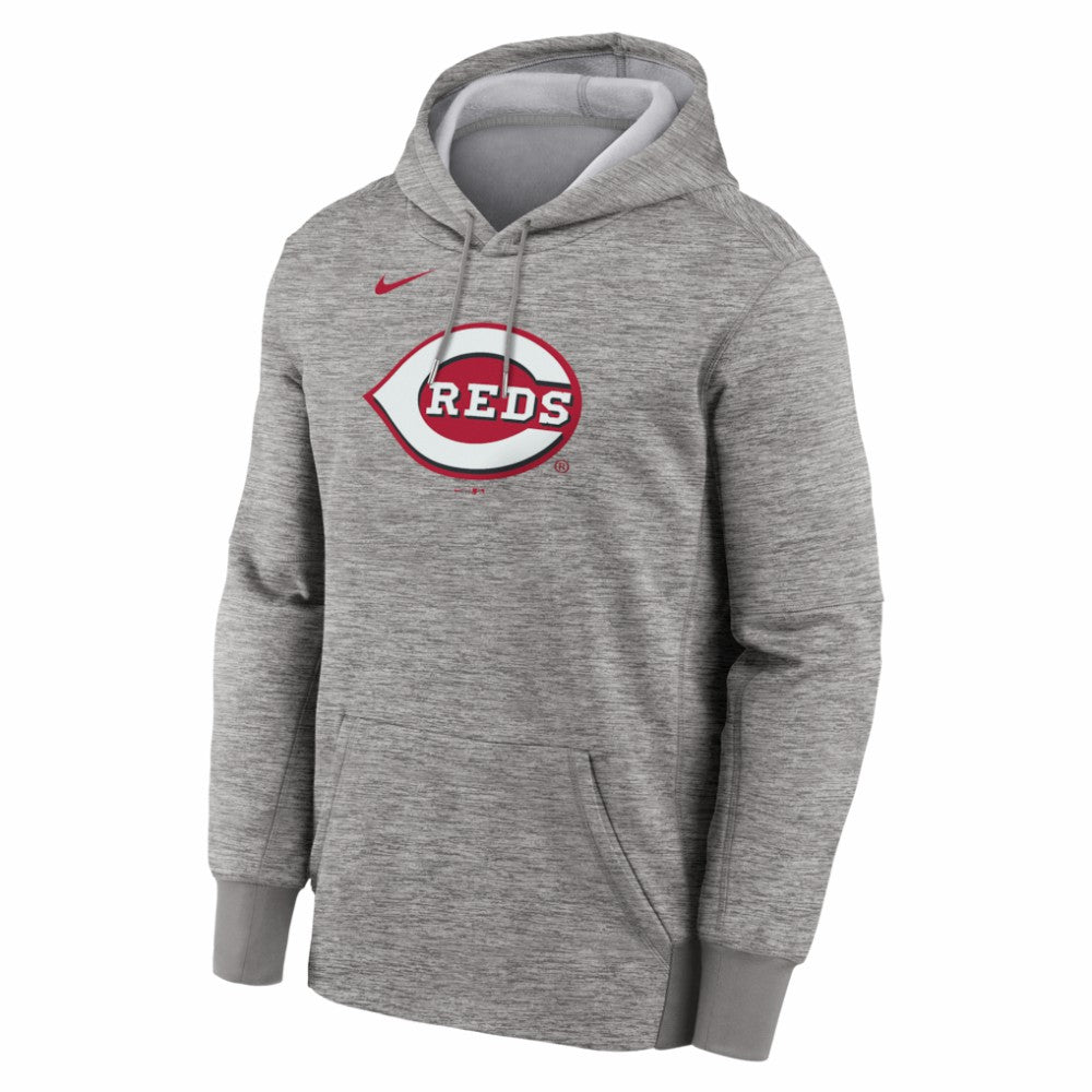 Cincinnati Reds Primary Logo Therma Hoodie Heather Gray