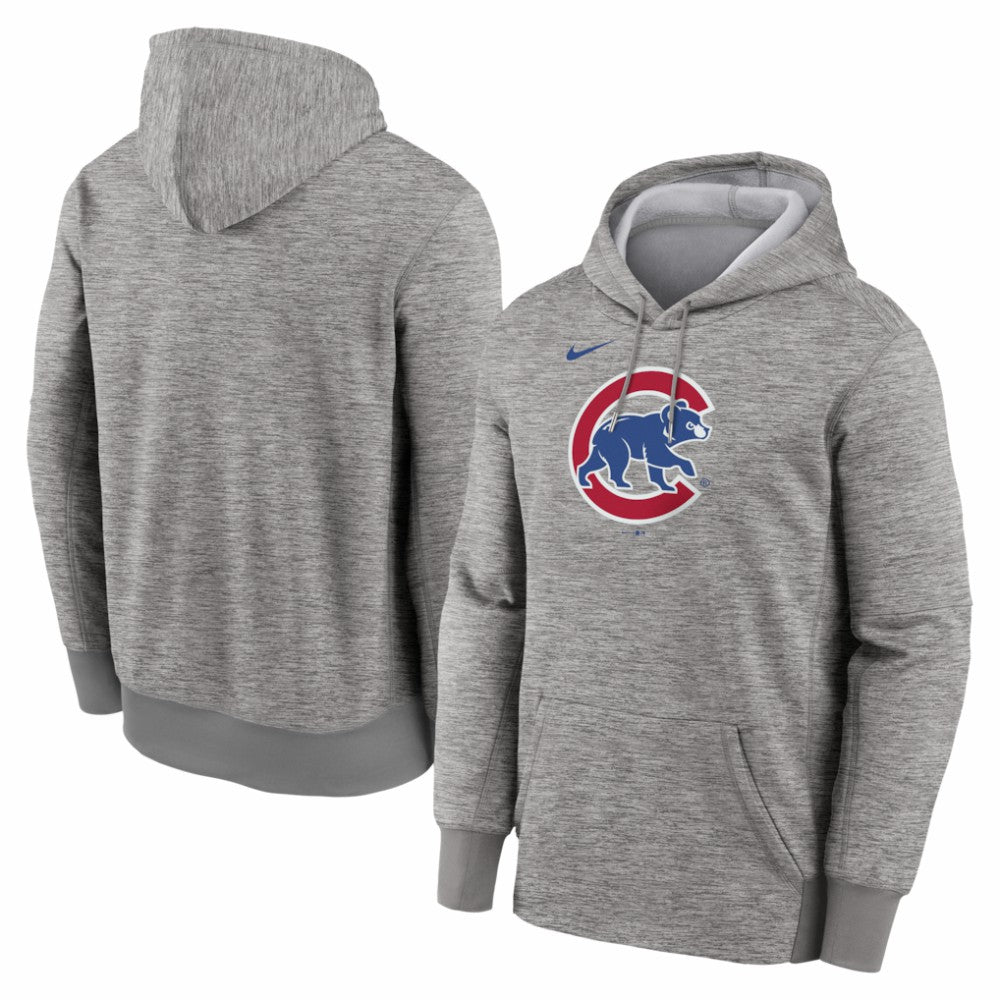 Chicago Cubs Primary Logo Therma Hoodie Heather Gray