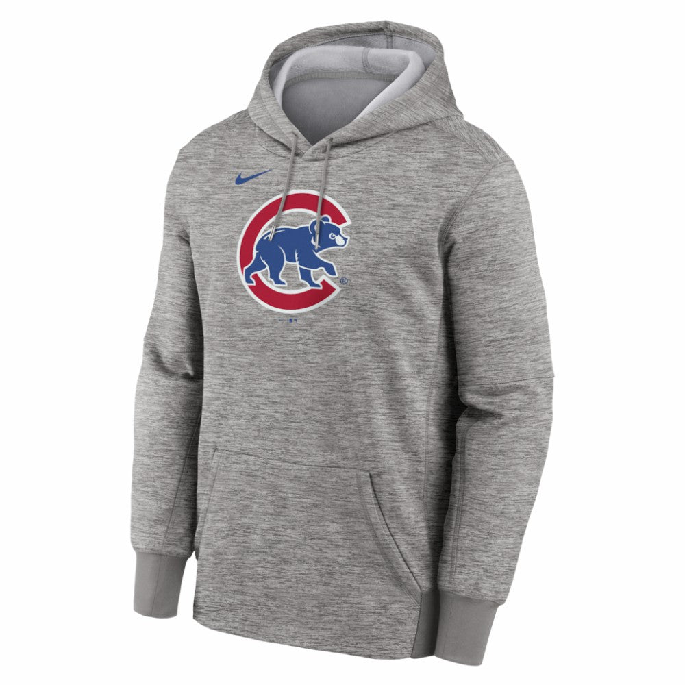 Chicago Cubs Primary Logo Therma Hoodie Heather Gray